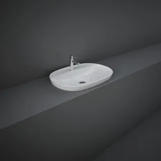 RAK Ceramics VARIANT Umywalka wpuszczana owalna 60x42 cm z otworem biały połysk VARDI36001AWHA