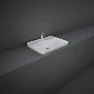 RAK Ceramics VARIANT Umywalka wpuszczana prostokątna 55x42 cm z otworem biały połysk VARDI55501AWHA