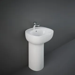 RAK Ceramics ILLUSION Umywalka wolnostojąca 54x44 cm z otworem biały połysk ILLFS5501AWHA