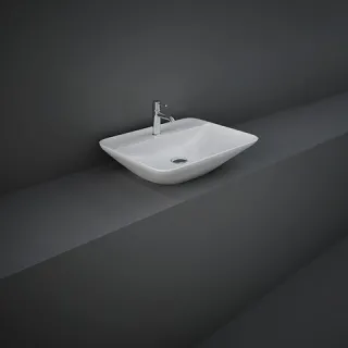 RAK Ceramics VARIANT Umywalka nablat. prostokątna 55x42 cm z otworem biały połysk VARCT55501AWHA