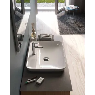RAK Ceramics VARIANT Umywalka nablat. prostokątna 55x42 cm z otworem biały połysk VARCT55501AWHA