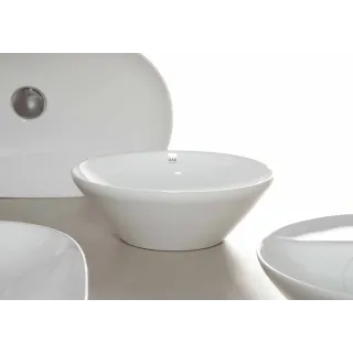 RAK Ceramics VARIANT umywalka nablat. okrągła 36x36 cm biały połysk VARCT13600AWHA
