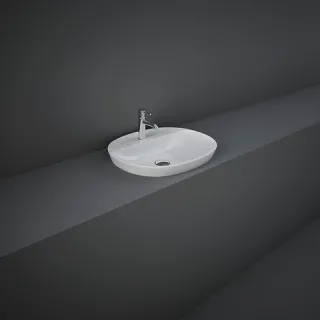 RAK Ceramics VARIANT Umywalka wpuszczana owalna 50x42 cm z otworem biały połysk VARDI25001AWHA