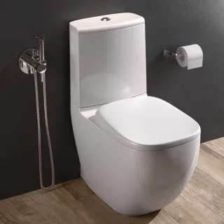 RAK Ceramics ILLUSION Miska WC Rimless do kompaktu 64x38 cm biały połysk ILLWC1146AWHA