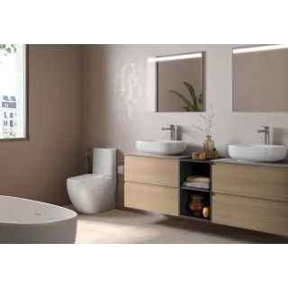 RAK Ceramics ILLUSION Miska WC Rimless do kompaktu 64x38 cm biały połysk ILLWC1146AWHA