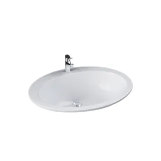 RAK Ceramics CHERRY Umywalka wpuszczana owalna 63,5x53,5 z otworem biały połysk LACH00001,OC05AWHA