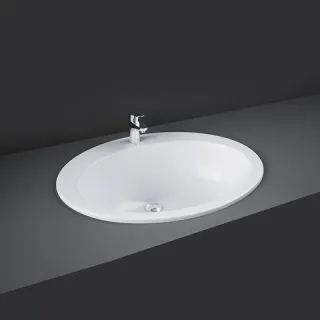 RAK Ceramics CHERRY Umywalka wpuszczana owalna 63,5x53,5 z otworem biały połysk LACH00001,OC05AWHA