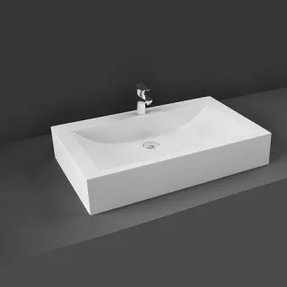 RAK Ceramics SCOOP Umywalka nablatowa prostokątna 65x41,5 cm biały połysk OC126AWHA, LASC00001