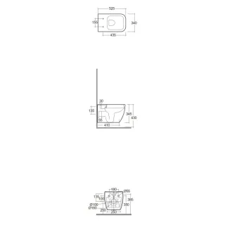 RAK Ceramics METROPOLITAN Miska WC podwiesz. Rimless 52,5x33,7 cm biały połysk MP13AWHA,MEWC00009