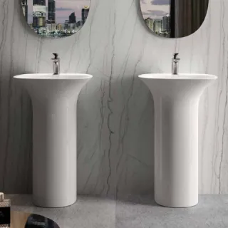 RAK Ceramics SENSATION Umywalka wolnostojąca 55x46 cm z otworem biały połysk SENFS5501AWHA