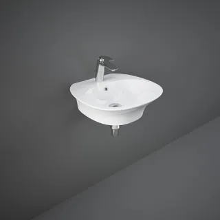 RAK Ceramics SENSATION Umywalka podwiesz. & nablat. 50x46 cm z otworem biały połysk SENWB5001AWHA