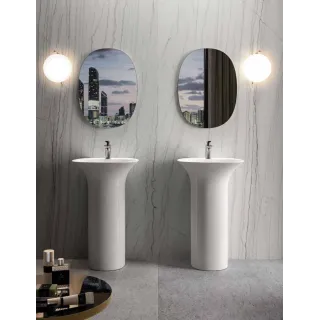 RAK Ceramics SENSATION Umywalka wolnostojąca 55x46 cm z otworem biały połysk SENFS5501AWHA