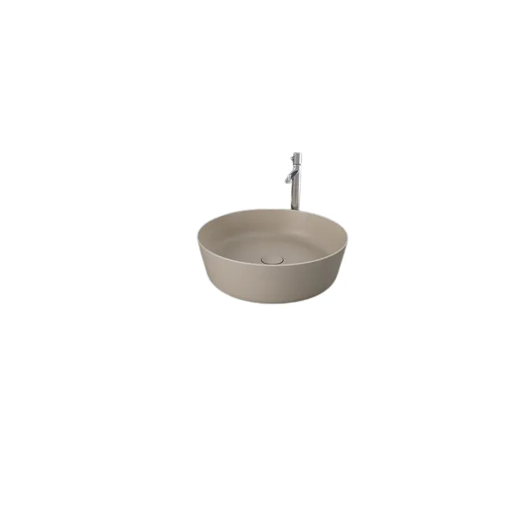 RAK Ceramics FEELING Umywalka slim nablatowa okrągła 42 cm cappuccino mat (514) FEECT4200514A