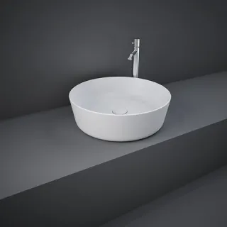 RAK Ceramics FEELING Umywalka slim nablatowa okrągła 42 cm biały mat (500) FEECT4200500A