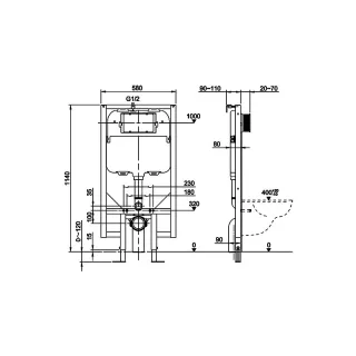 RAK Ceramics ECOFIX Stelaż podtynkowy 8cm do miski WC podwieszanej FS04RAK8C