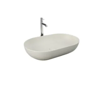 RAK Ceramics FEELING Umywalka slim nablatowa owalna 55x35 cm beż mat (505) FEECT5500505A