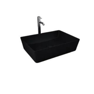 RAK Ceramics FEELING Umywalka slim nablatowa prostokątna 50x36 cm czarny mat (504) FEECT5000504A