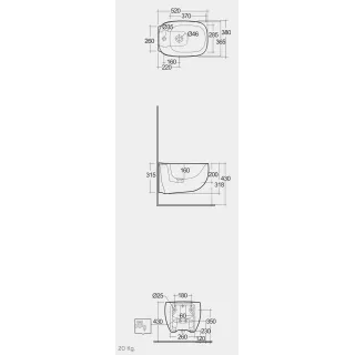RAK Ceramics ILLUSION Bidet podwieszany 52x38cm biały połysk ILLBD2101AWHA