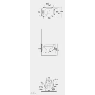 RAK Ceramics ILLUSION Miska WC podwieszana Rimless 52x38 cm biały połysk ILLWC1446AWHA