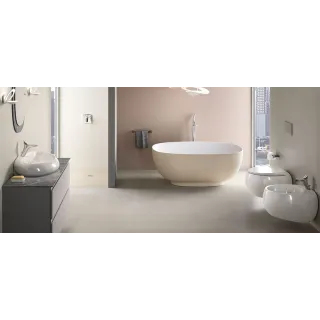 RAK Ceramics CLOUD Umywalka podwiesz. & nablat. owalna 65x44cm z otworem biały połysk CLOWB6501AWHA