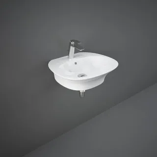 RAK Ceramics SENSATION Umywalka podwiesz. & nablat. 55x46 cm z otworem biały połysk SENWB5501AWHA