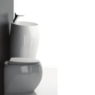 RAK Ceramics CLOUD Umywalka wolnostojąca okrągła 50x47cm z otworem biały połysk CLOFS5001AWHA
