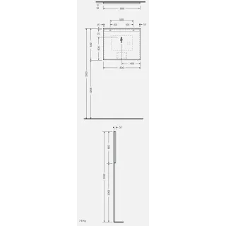 RAK Ceramics JOY Lustro wiszące 80 x 68 cm z oświetleniem LED-prostokąt JOYMR08068LED