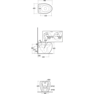RAK Ceramics DES Miska WC podwiesz. Rimless 52x38 biały połysk DESWC1446AWHA
