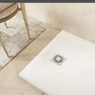 RAK Ceramics FEELING BRODZIK BIAŁY Kwadratowy RFST009090S500