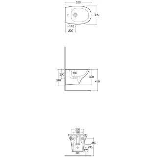 RAK Ceramics MORNING Bidet podwieszany 52x36,5 cm biały połysk MORBD2100AWHA