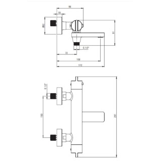 Bateria wannowa termostatyczna titanium BCH_D1BT