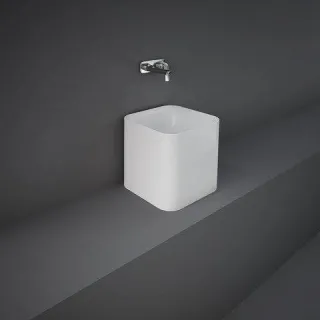 RAK Ceramics PETIT Umywalka nablatowa kwadrat 36 cm biały Połysk PETCT23400AWHA