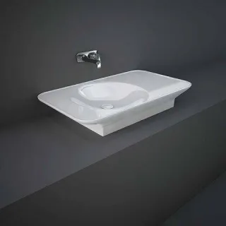 RAK Ceramics VALET Umywalka podwieszana & nablatowa 92 x 50,5 cm blat P biały połysk VALWB09200AWHA