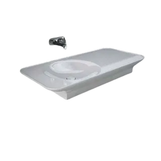 RAK Ceramics VALET Umywalka podwieszana & nablatowa 112 x 50,5 cm blat P biały połysk VALWB11200AWHA