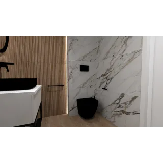 RaCer Zestaw MEDEA Miska z Deską WC Slim W/O podwiesz. 49 cm Czarny Mat RACSET01ME504