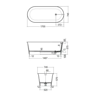 RAK Ceramics VALET Wanna 170 x 74,5 cappuccino VALBT17075514