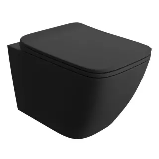 RaCer Zestaw DAVOS Miska z Deską WC Slim W/O podwiesz. 52 cm Czarny Mat RACSET02DS504