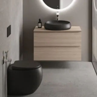 RAK Ceramics Cloud Miska WC stojąca Rimless 56x40 cm CZARNY MAT CLOWC1346504A
