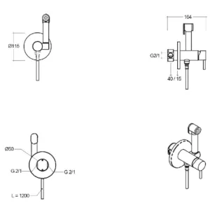 RAK Ceramics RAK-DUO Bateria bidetka z mieszaczem SPRDOMX0001