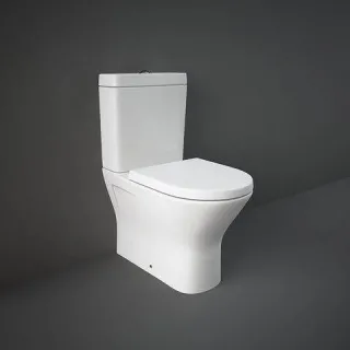 RAK Ceramics Zestaw RESORT kompakt: Miska WC Rimless do kompaktu 60cm & zbiornik do kompaktu & deska WC slim W/O RESO3SET