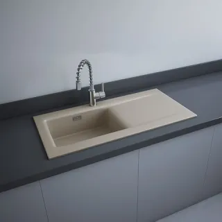 RAK Ceramics DREAM2 zlewozmywak ceramiczny 1 komora beż...