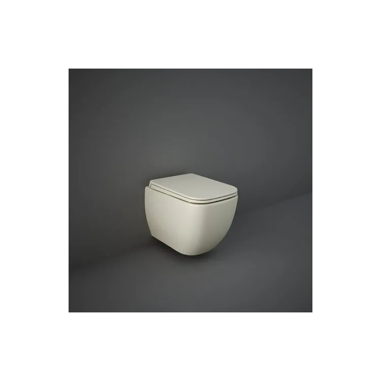 RAK Ceramics FEELING METROPOLITAN Miska WC podwieszana Rimless beż mat (505) &deska WC w/o beż mat METRFEEL2SET