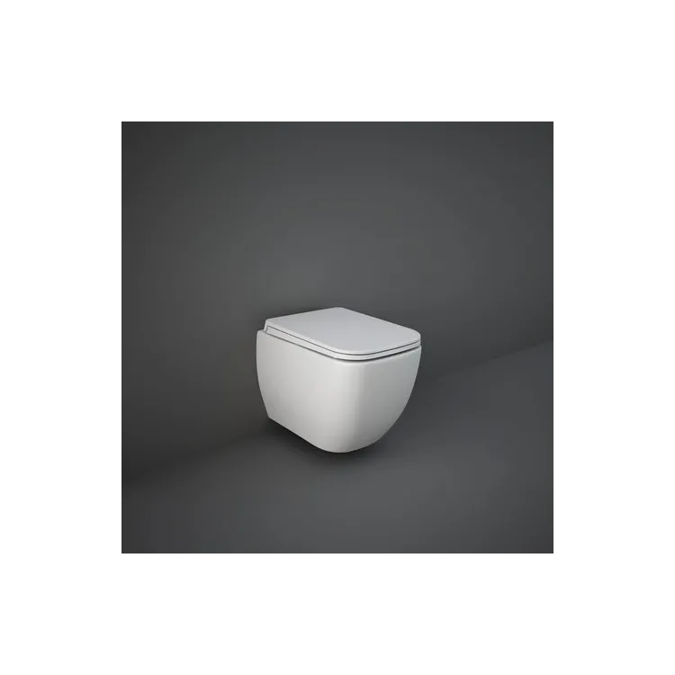 RAK Ceramics FEELING METROPOLITAN Miska WC podwieszana Rimless biały mat (500) &deska WC w/o biały mat METRFEEL1SET