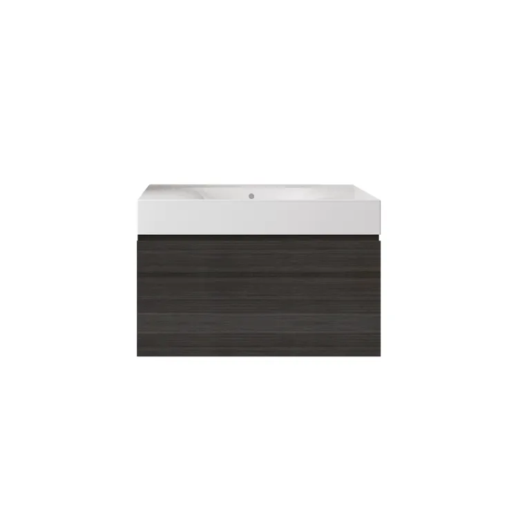 RAK Ceramics Zestaw DES Umywalka bez otworu & Szafka UNO Joy podumywalkowa podwieszana 80 MOKA WALNUT SETDESUNOWH080MOK