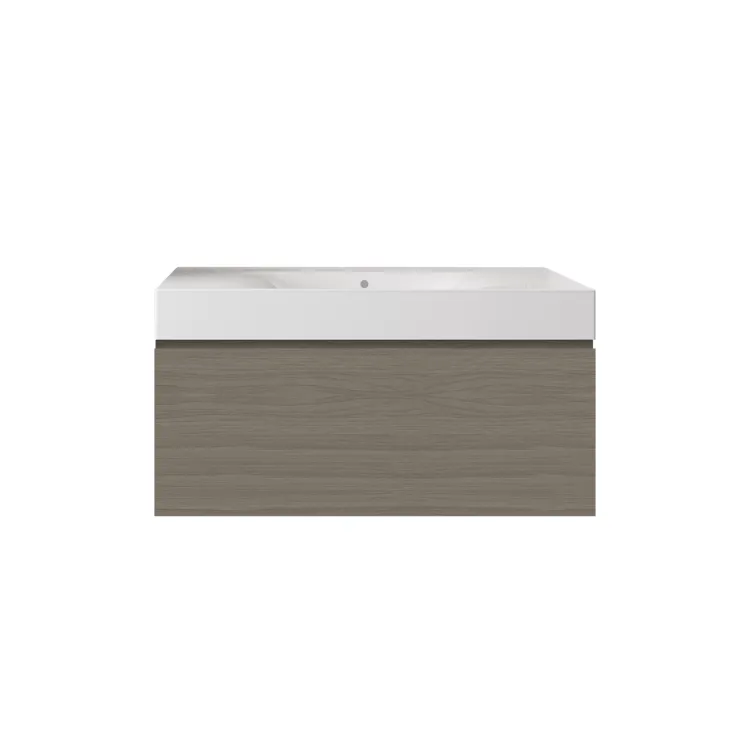 RAK Ceramics Zestaw DES Umywalka bez otworu & Szafka UNO Joy podumywalkowa podwieszana 100 GREY ELM SETDESUNOWH100EGY