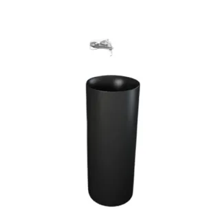 RAK Ceramics PETIT Umywalka wolnostojąca okrąg 36x36 cm Czarny Mat PETFS13600504A