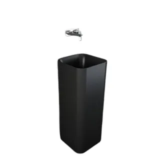 RAK Ceramics PETIT Umywalka wolnostojąca kwadrat 36 cm Czarny Mat PETFS23600504A