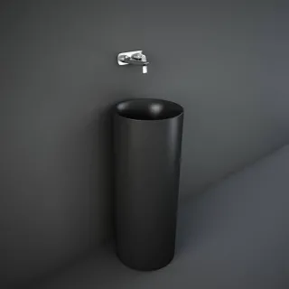 RAK Ceramics PETIT Umywalka wolnostojąca okrąg 36x36 cm Czarny Mat PETFS13600504A