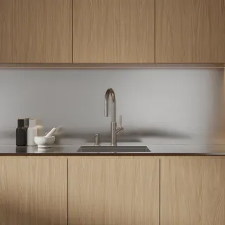 Omnires BEND bateria kuchenna z wyciąganą wylewką, nikiel szczotkowany BE6455NI