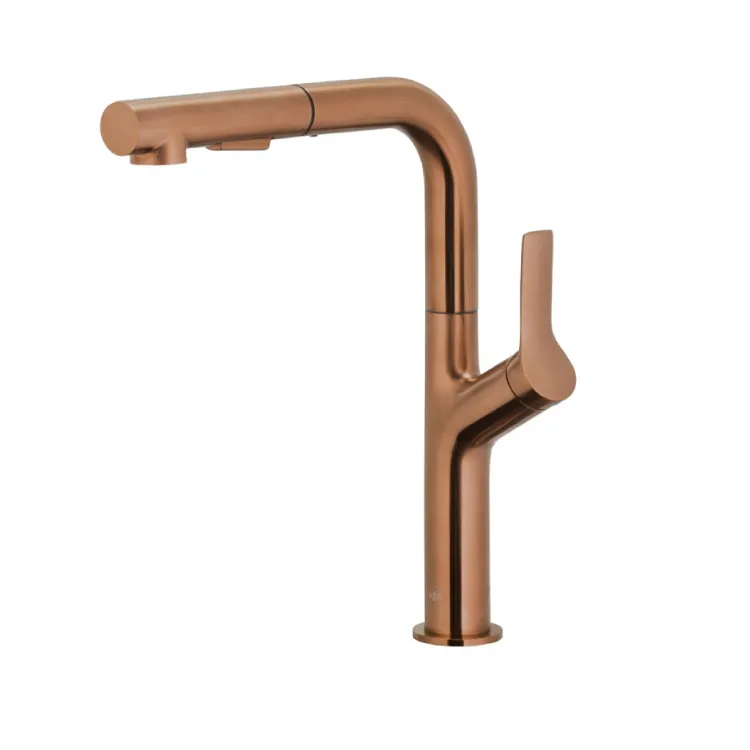 KFA Armatura DUERO DESIGN ROSE GOLD bateria kuchenna z wyciąganą wylewką 6623-220-34